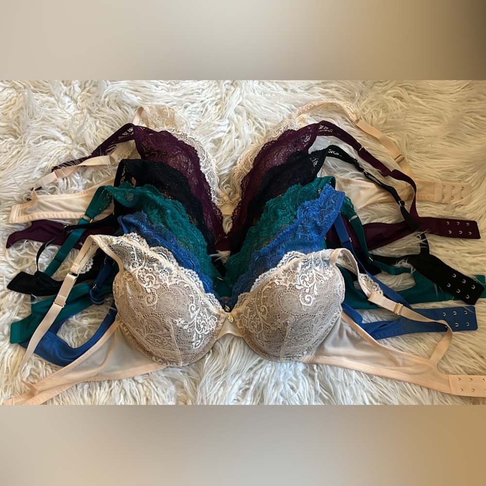 Set of 6 Third Love 24/7 Lace Contour Plunge Bra’s. Size 38C